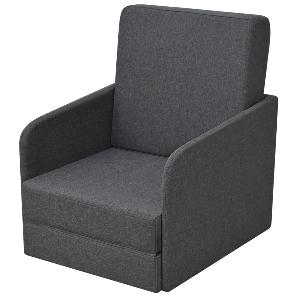 Fotoliu pat extensibil, gri închis, material textil