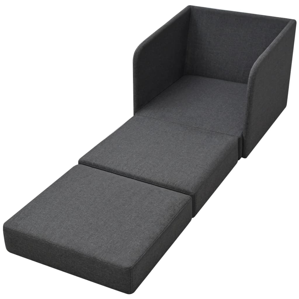 Fotoliu pat extensibil, gri închis, material textil