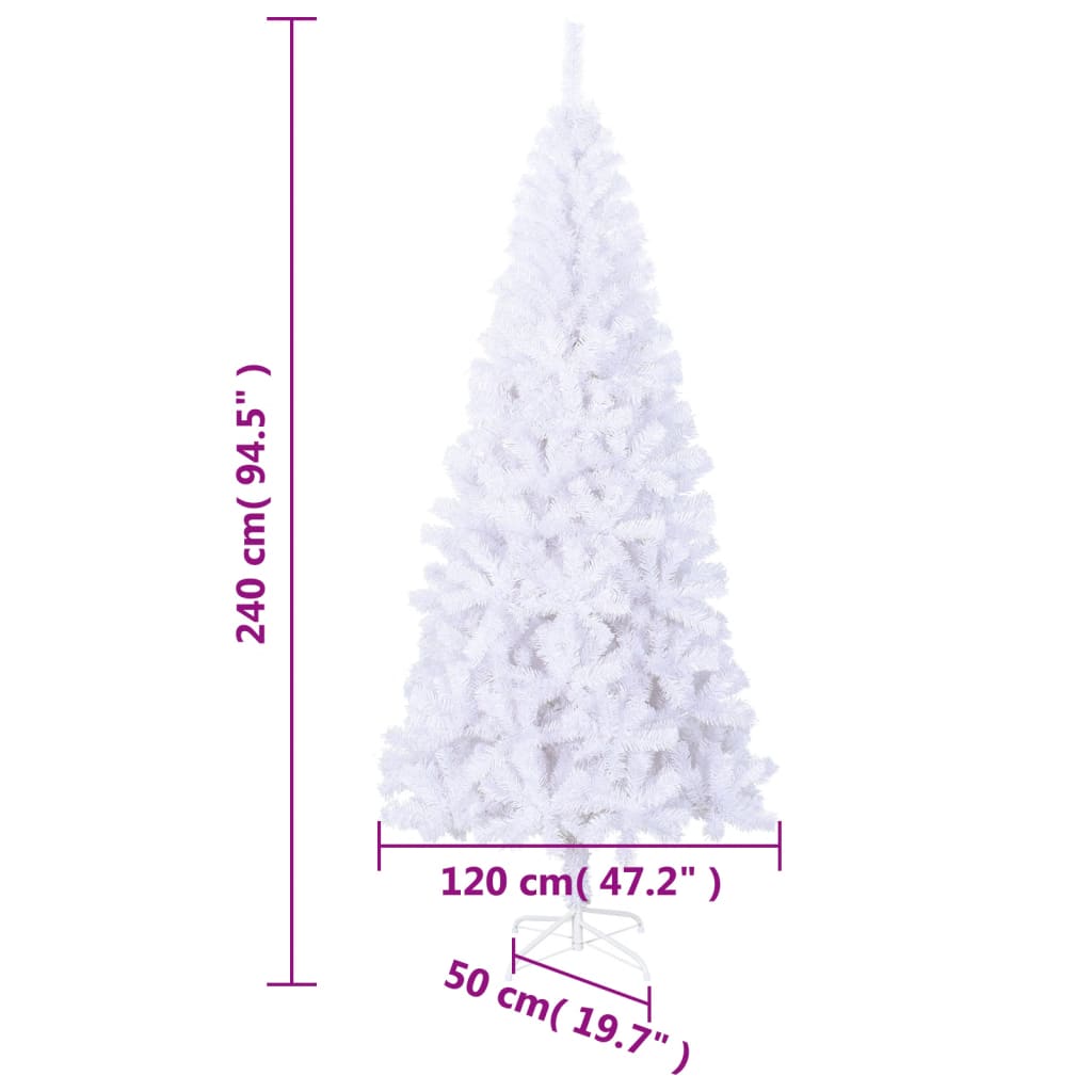 Brad de Crăciun artificial L 240 cm, alb