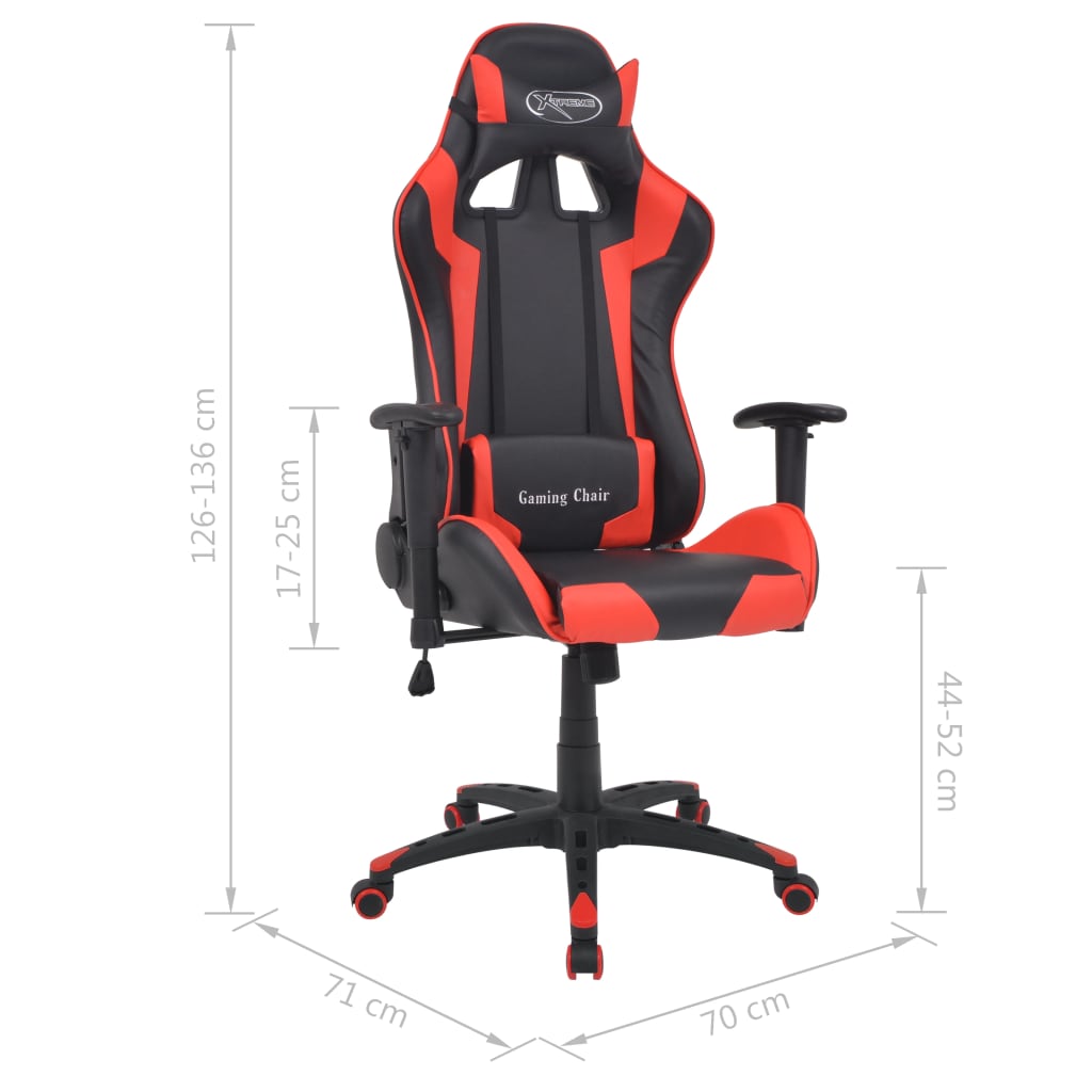 Scaun birou rabatabil, design racing, piele artificială, roșu