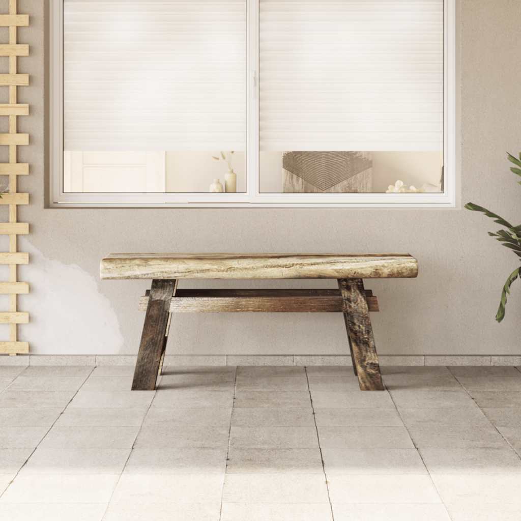 Bancă, 100x28x43 cm, amestec lemn reciclat și tec masiv