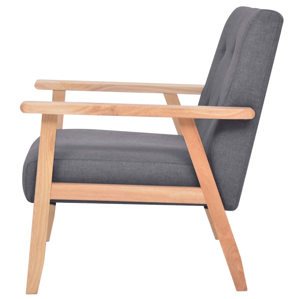 Fotoliu, gri închis, material textil