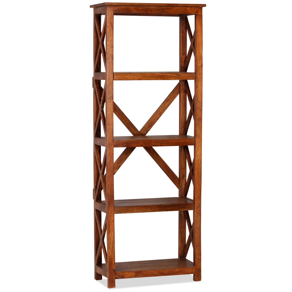 Bibliotecă lemn masiv salcâm cu finisaj tip miere, 60x30x160 cm