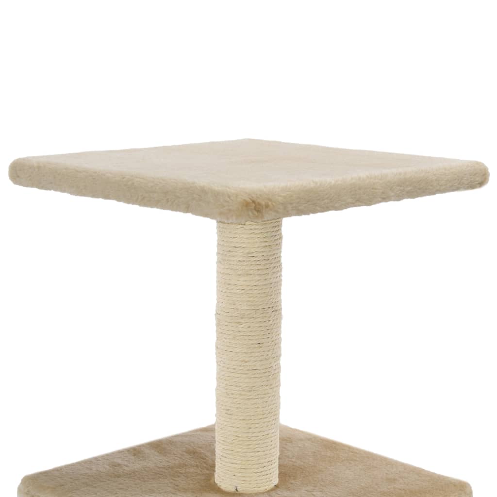 Ansamblu pentru pisici, stâlpi cu funie de sisal, bej, 55 cm