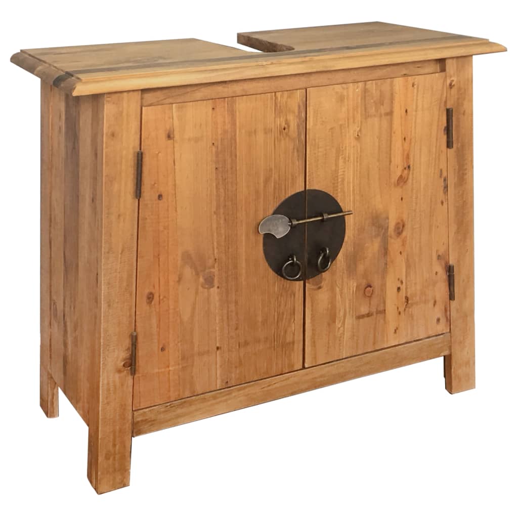 Set mobilier de baie, lemn masiv de pin