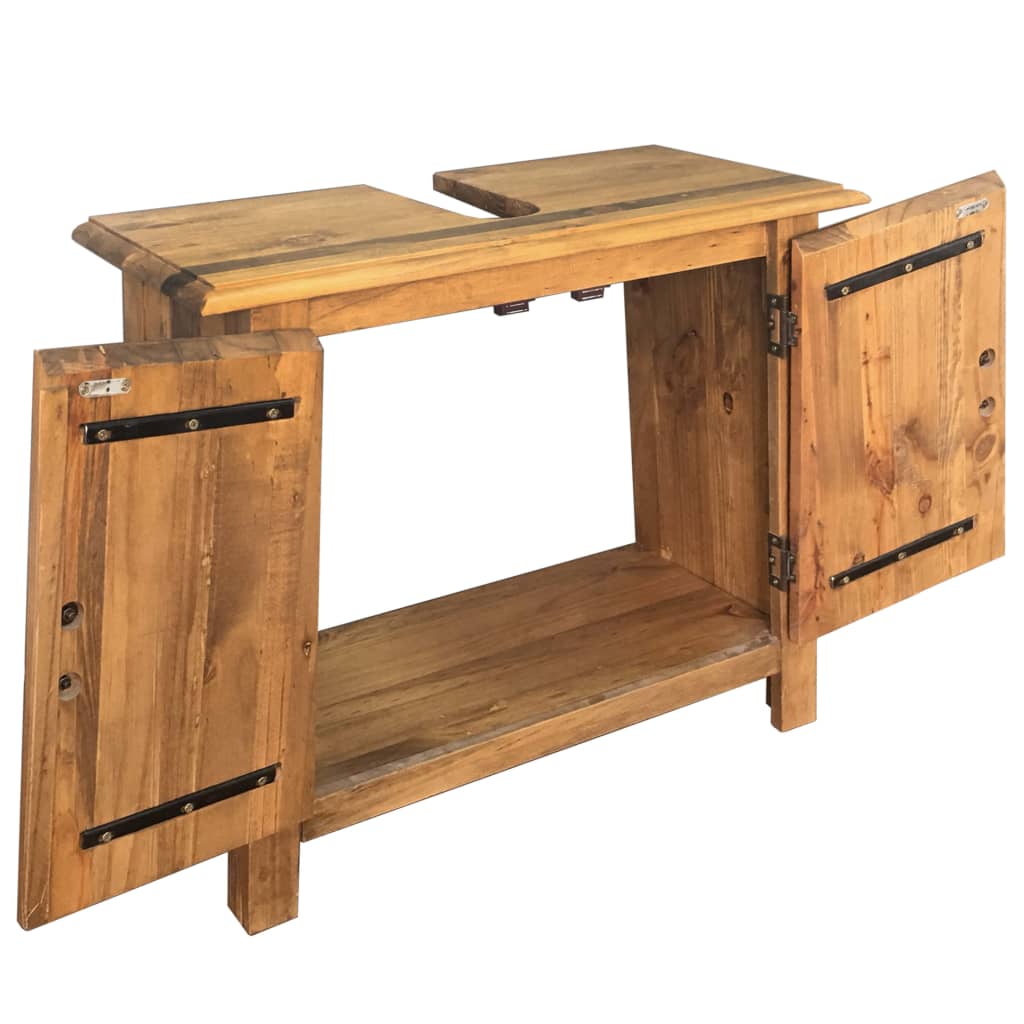 Set mobilier de baie, lemn masiv de pin