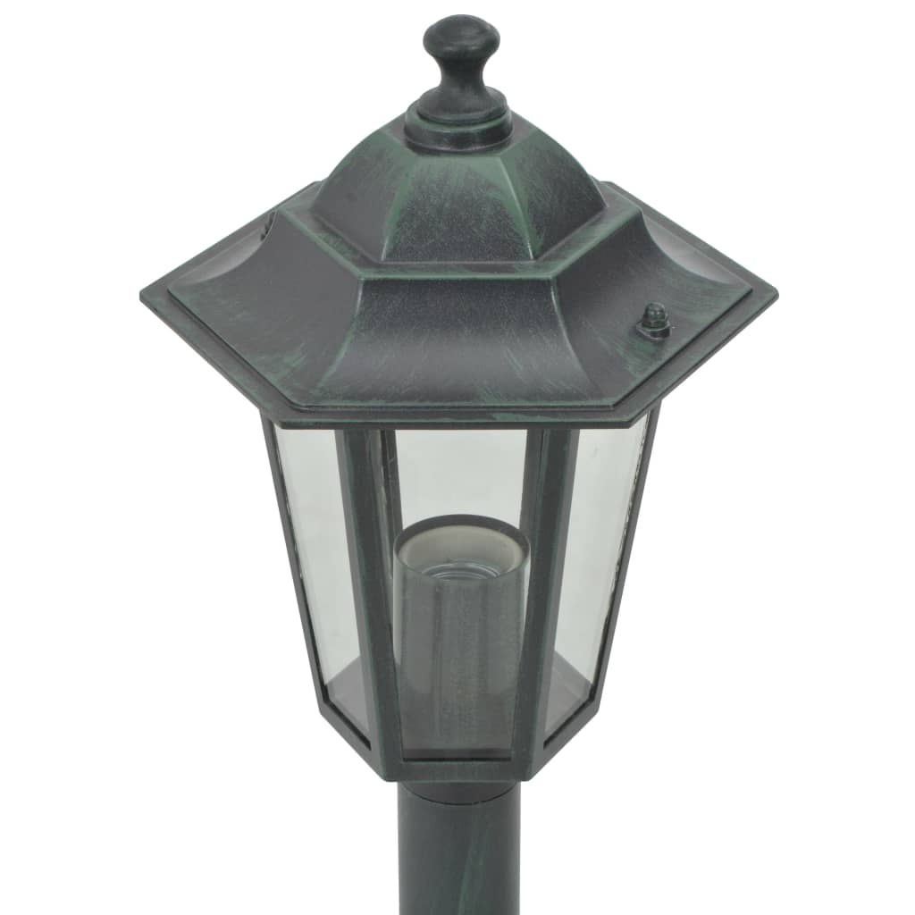 Stâlp iluminare grădină 6 buc. E27 110 cm aluminiu verde închis