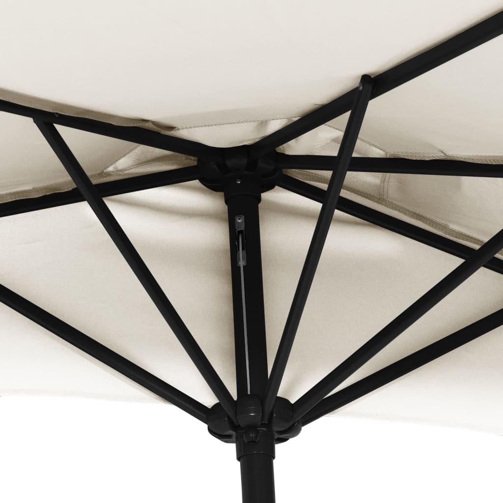 Umbrelă de soare pentru balcon tijă aluminiu nisipiu 270x144cm