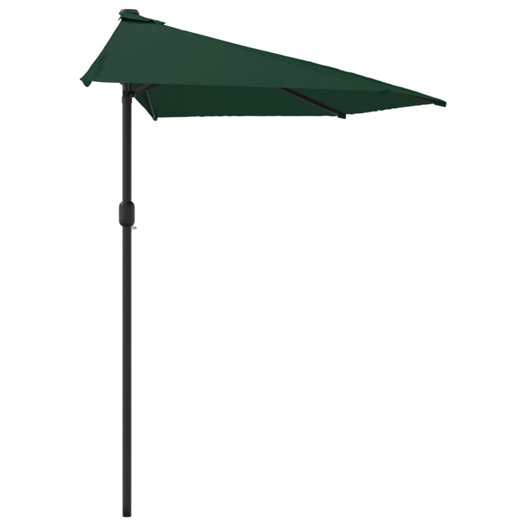 Umbrelă de soare pentru balcon, tijă aluminiu, verde, 270x144cm