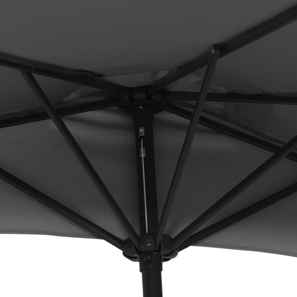 Umbrelă de soare de balcon, tijă aluminiu, antracit, 270x144 cm