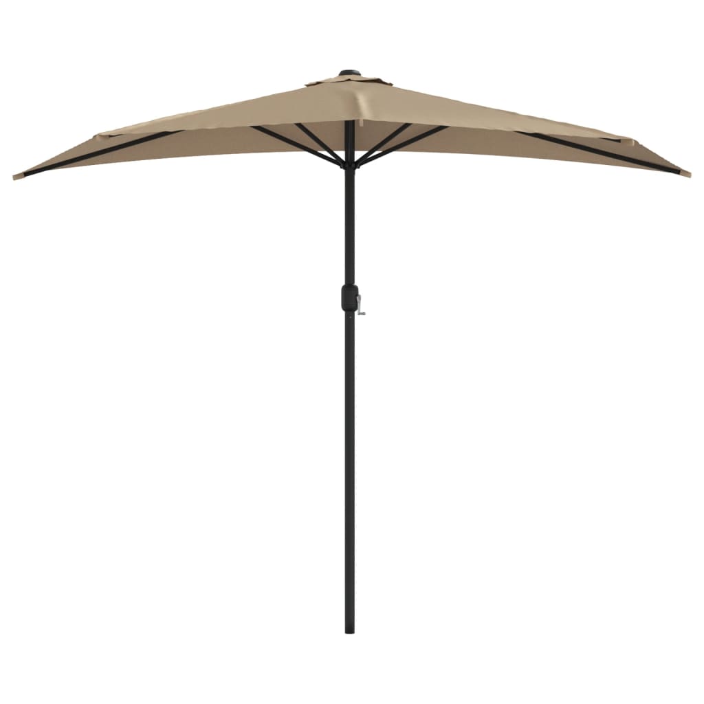 Umbrelă de soare de balcon, tijă aluminiu gri taupe, 270x144 cm