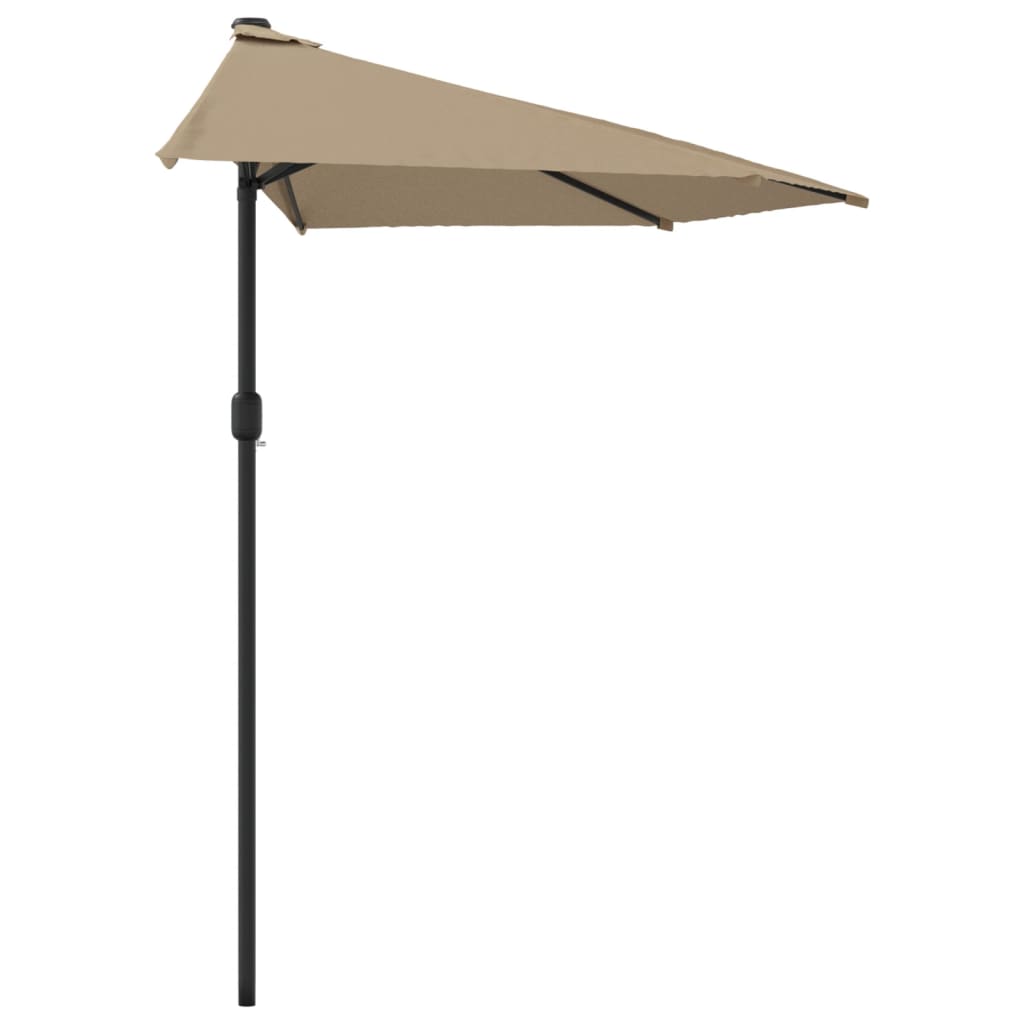 Umbrelă de soare de balcon, tijă aluminiu gri taupe, 270x144 cm