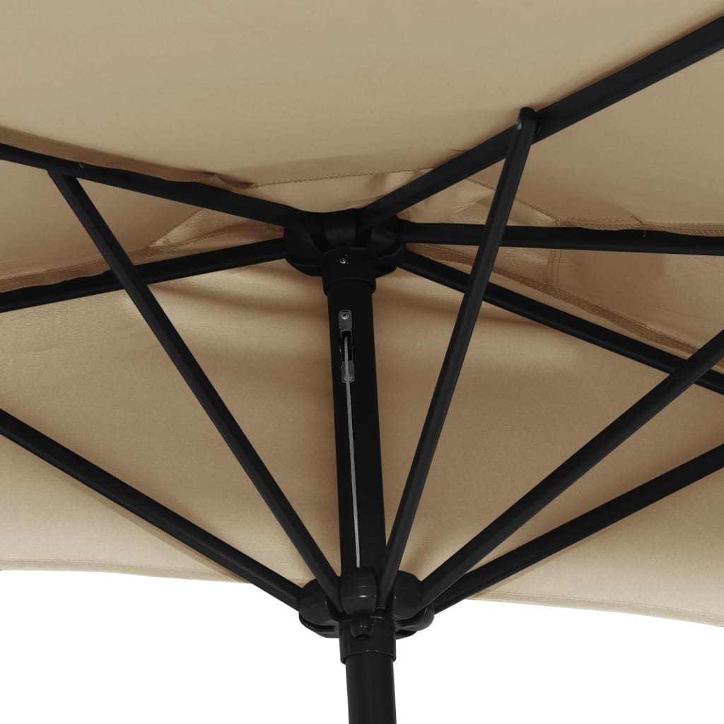 Umbrelă de soare de balcon, tijă aluminiu gri taupe, 270x144 cm