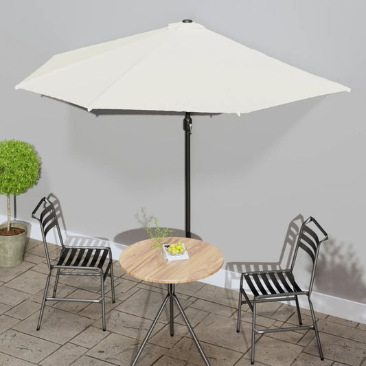 Umbrelă de soare de balcon, tijă aluminiu, nisipiu, 300x155 cm