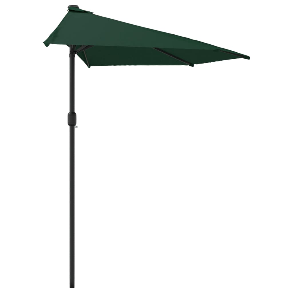 Umbrelă de soare de balcon, tijă aluminiu, verde, 300x155 cm