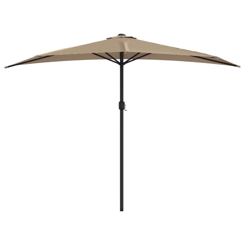 Umbrelă de soare de balcon, tijă aluminiu, gri taupe 300x155 cm