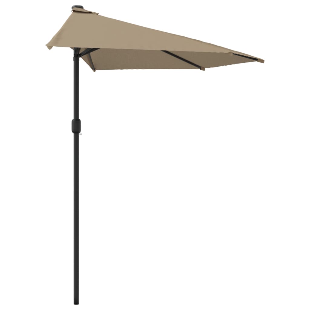 Umbrelă de soare de balcon, tijă aluminiu, gri taupe 300x155 cm