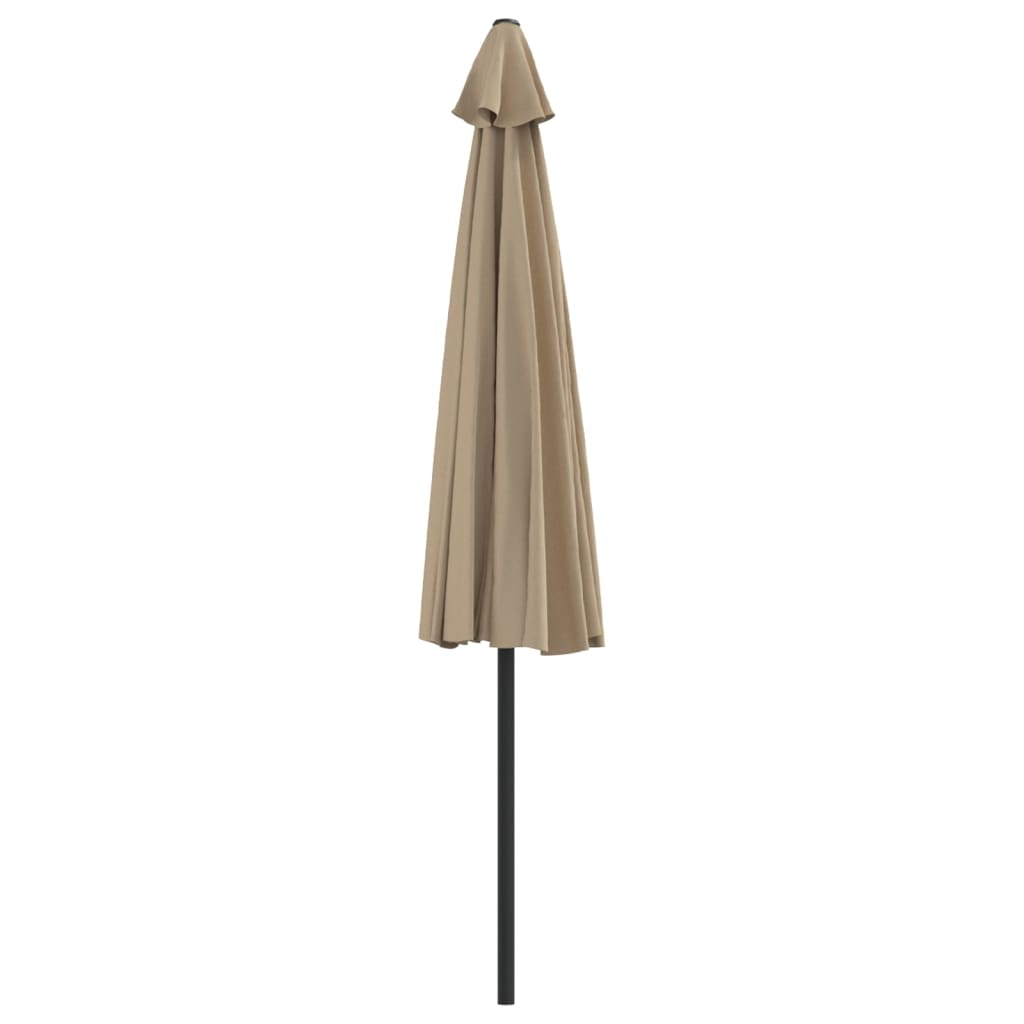 Umbrelă de soare de balcon, tijă aluminiu, gri taupe 300x155 cm