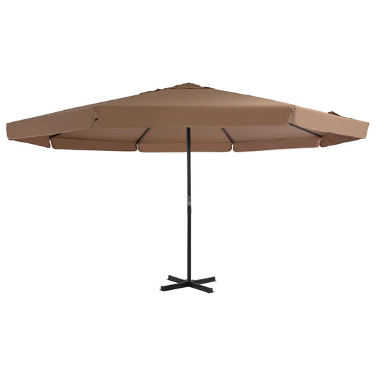 Umbrelă soare exterior cu stâlp aluminiu gri taupe 500 cm