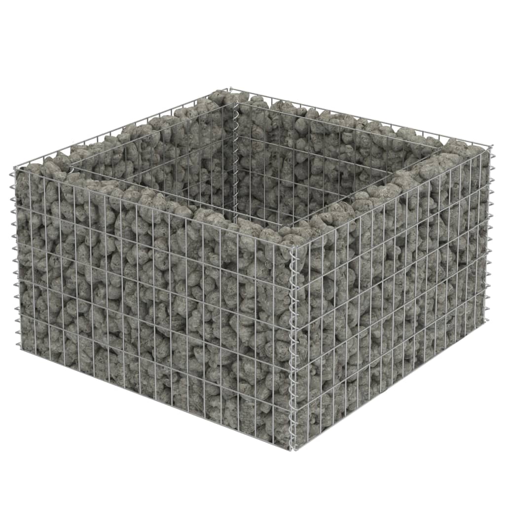 Strat înălțat gabion, 90 x 90 x 50 cm, oțel galvanizat