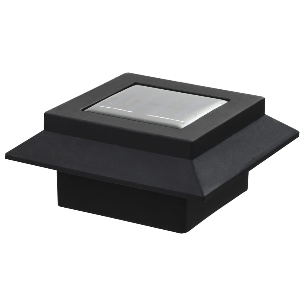 Lămpi solare de exterior cu LED, 6 buc, negru, 12 cm, pătrat