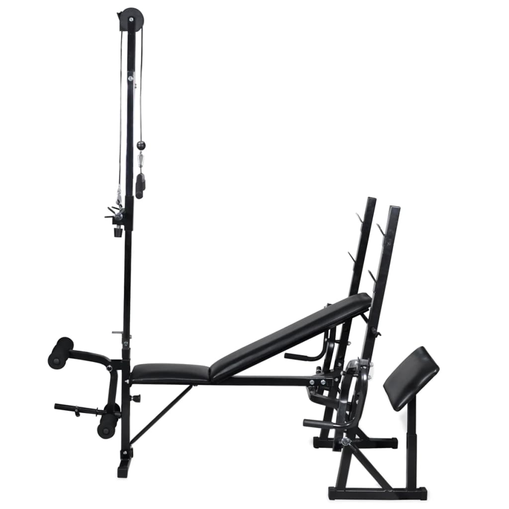 Bancă fitness cu rastel greutăți, set haltere/gantere, 30,5kg