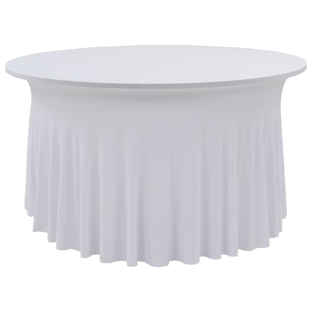 Huse elastice de masă lungi, 2 buc., alb, 120x74 cm