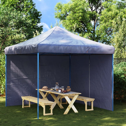 Party tent side wall, 2 pcs., blue, PE, with zipper