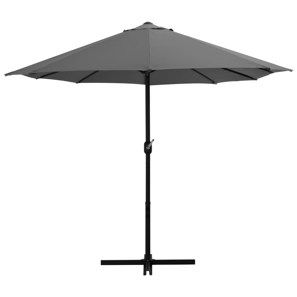 Umbrelă de soare cu stâlp aluminiu, antracit, 460 x 270 cm