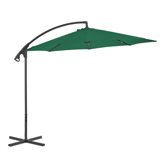 Umbrelă în consolă de grădină, stâlp din oțel, verde, 300 cm