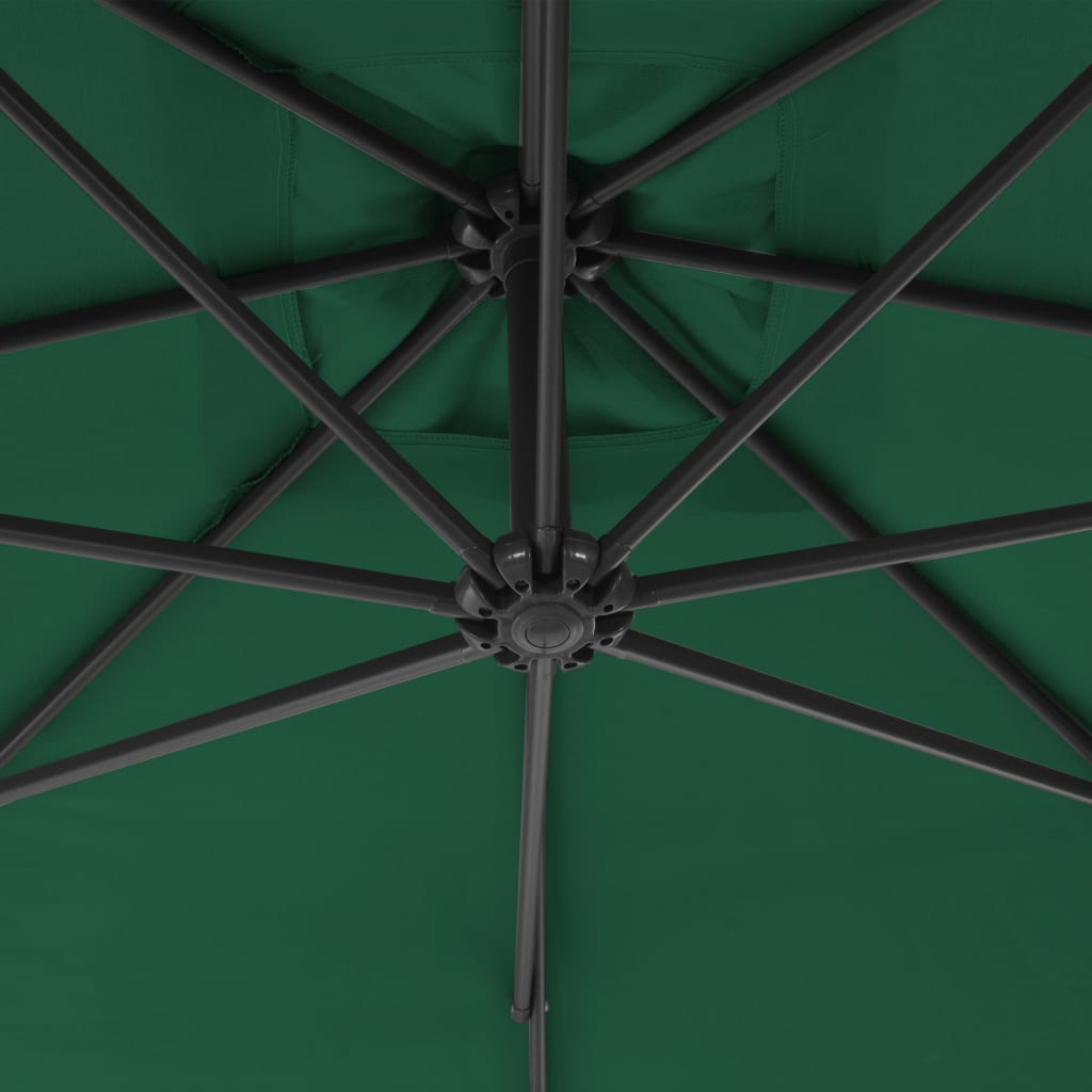 Umbrelă în consolă de grădină, stâlp din oțel, verde, 300 cm