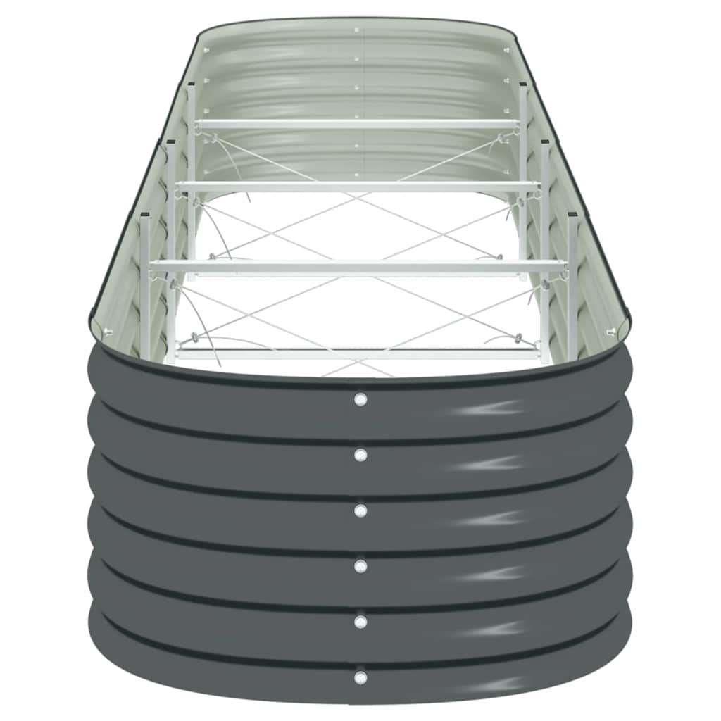 Strat înălțat de grădină, gri, 400x80x44 cm, oțel galvanizat