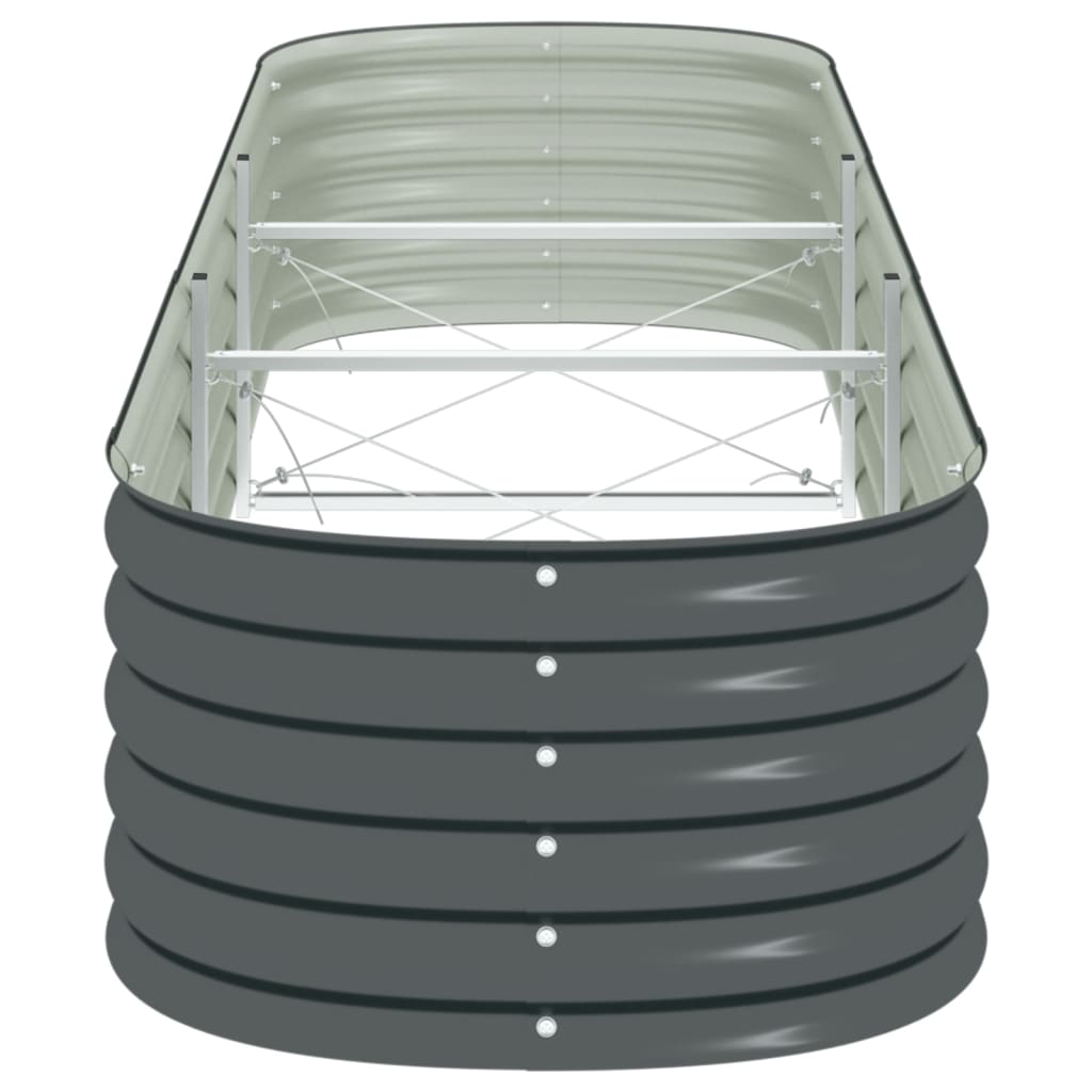 Strat înălțat de grădină, gri, 320x80x44 cm, oțel galvanizat