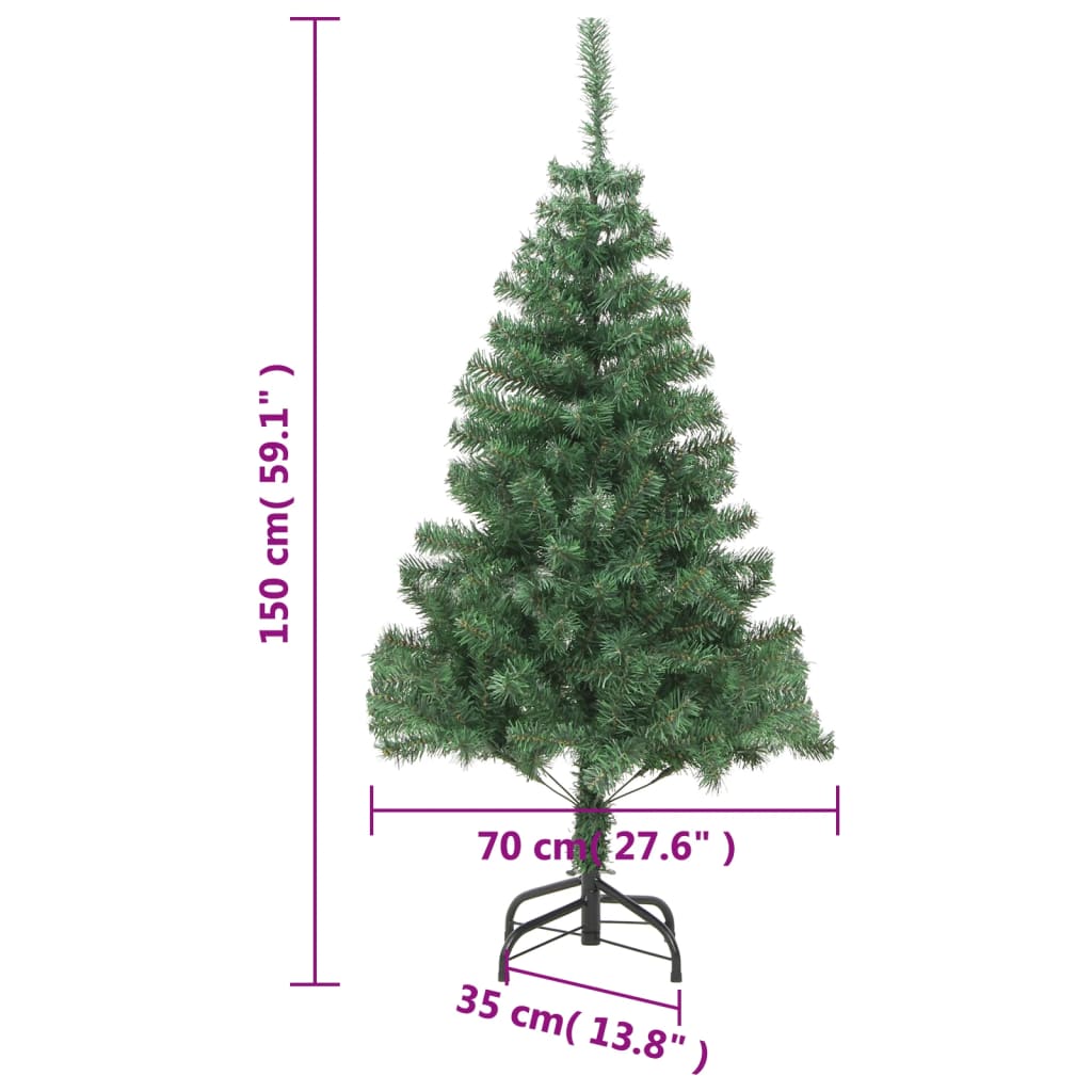 Brad de Crăciun artificial cu suport, 150 cm, 380 ramuri