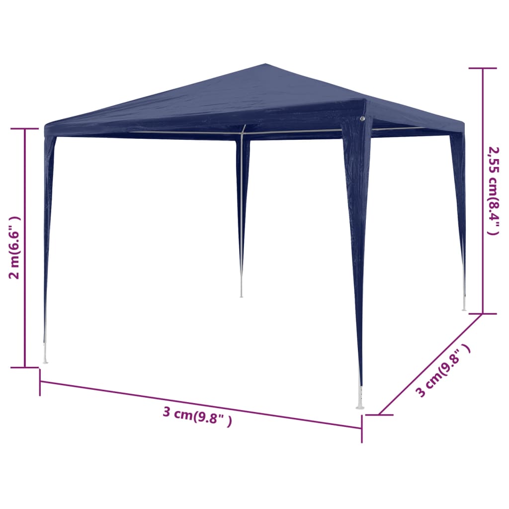 Party tent, blue, 3 x 3 m