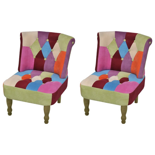 Fotolii franțuzești, 2 buc., model mozaic, material textil