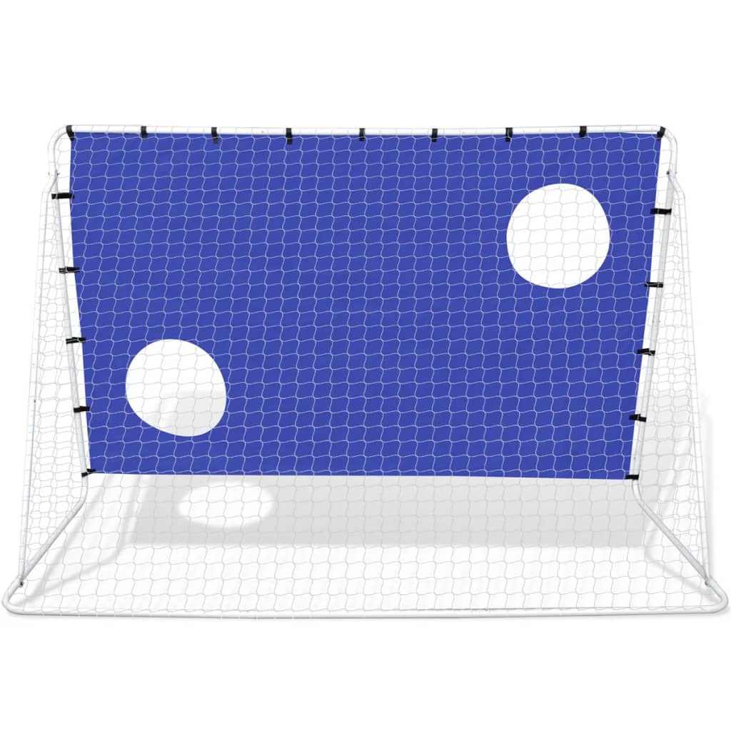 Poartă fotbal cu perete țintă 240x92x150cm oțel calitate înaltă