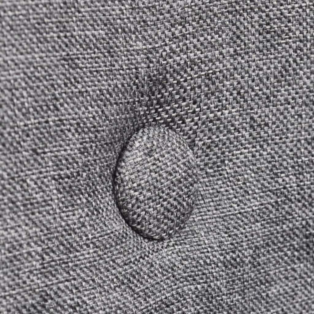 Scaune bucătărie 6 buc, gri deschis, textil & lemn stejar masiv