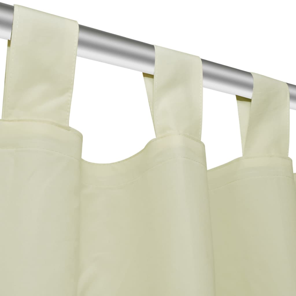 Draperii micro-satin cu bride, 140 x 225 cm, crem, 2 buc.