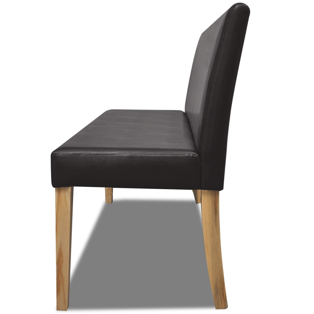 Bancă, maro închis, 139,5 cm, piele ecologică