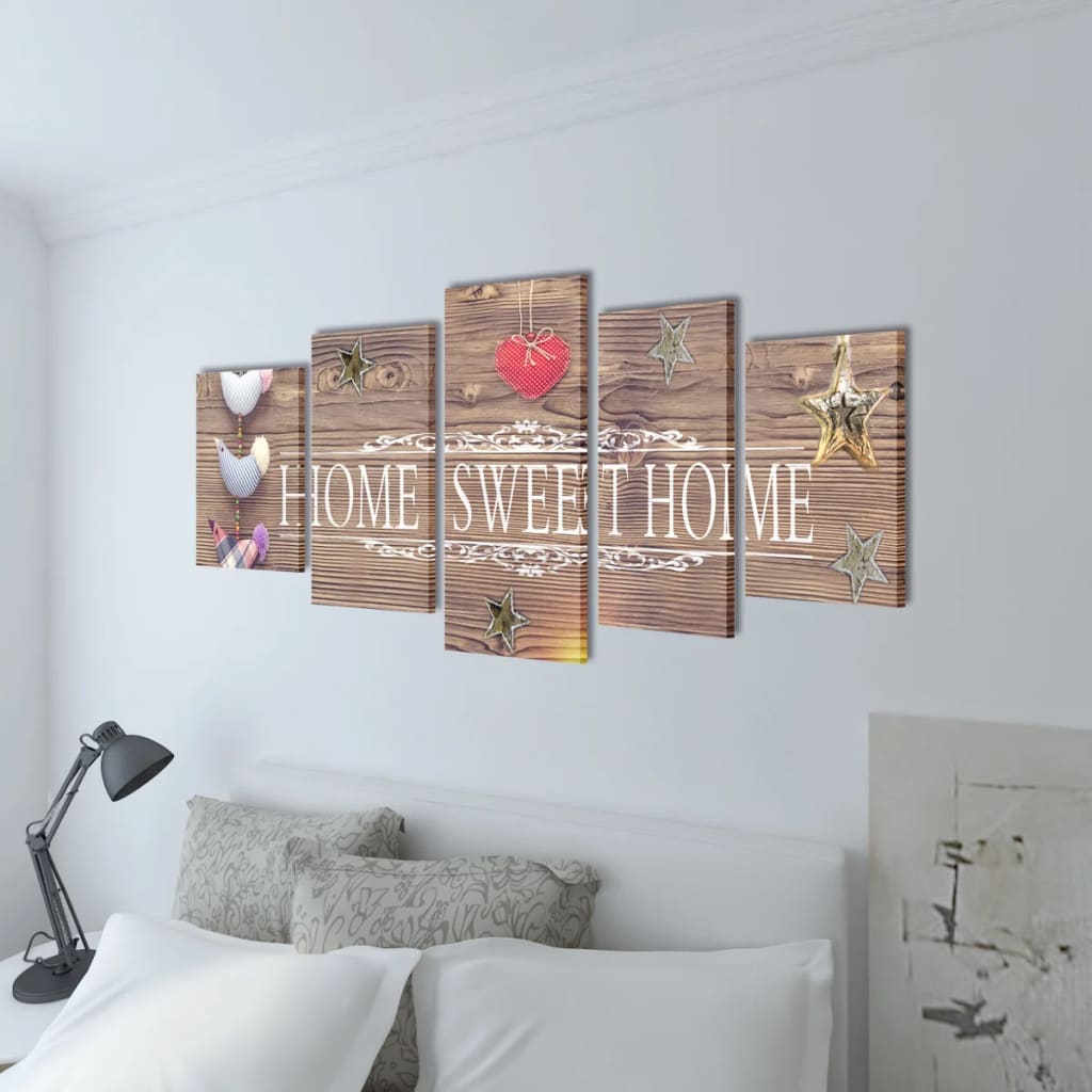 Set tablouri din pânză cu imprimeu Home Sweet Home, 100 x 50 cm