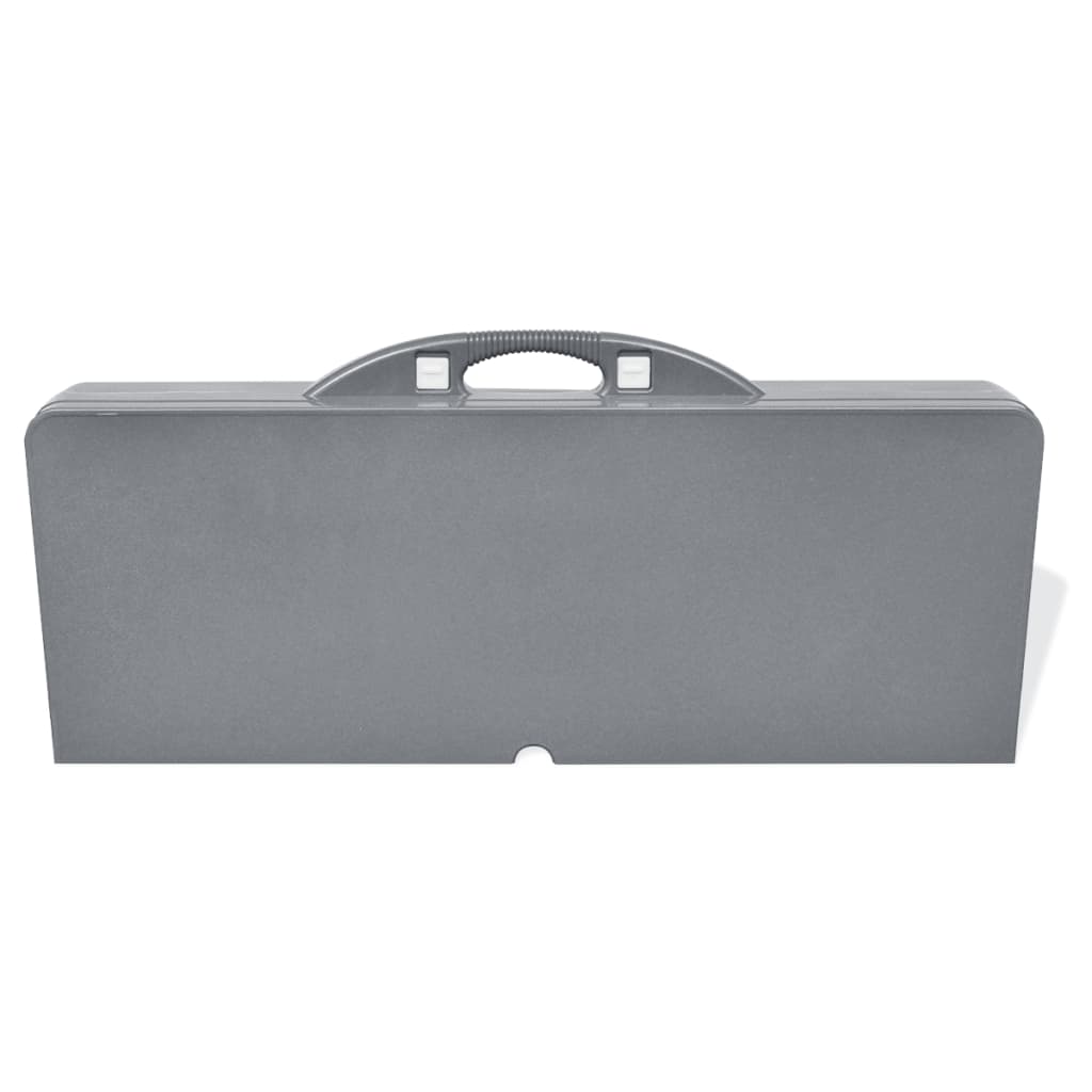 Set pliabil pentru camping cu masă și 4 scaune din aluminiu ușor, gri