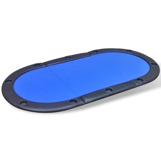Blat de masă de poker pentru 10 jucători, pliabil, albastru