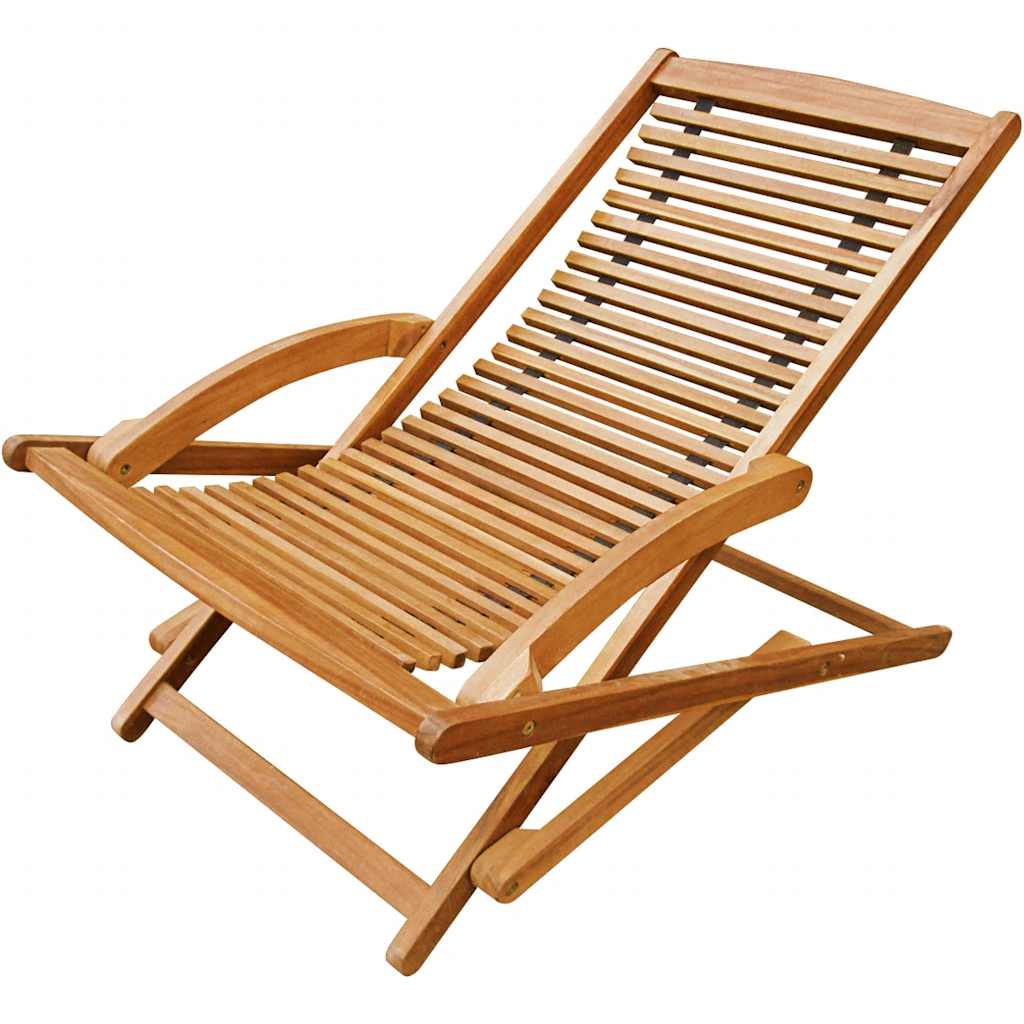 Lounger with acacia wood footrest