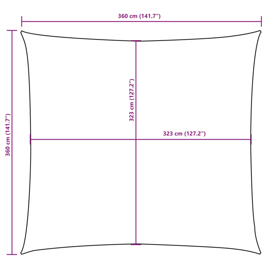 Parasolar din țesătură oxford, pătrat, 3,6 x 3,6 m, bej