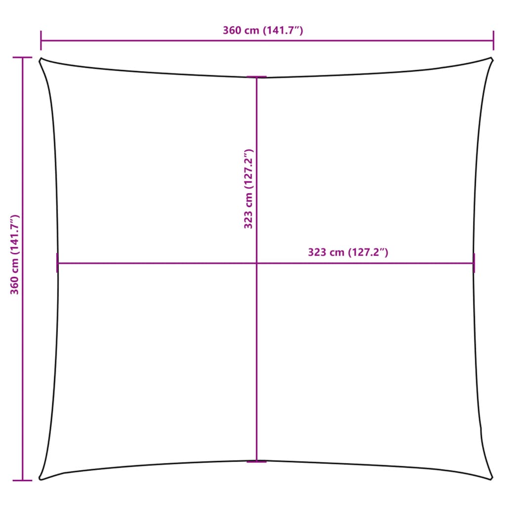 Parasolar din țesătură oxford, pătrat, 3,6 x 3,6 m, cărămiziu