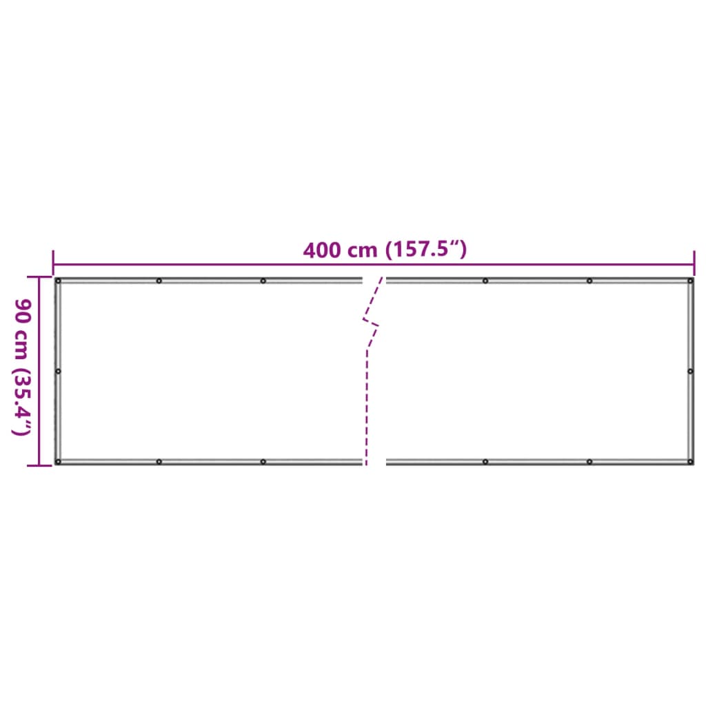 Prelată balcon, material textil oxford, 90 x 400 cm, antracit