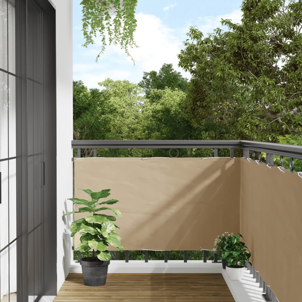 Prelată balcon, material textil oxford, 75 x 400 cm, bej