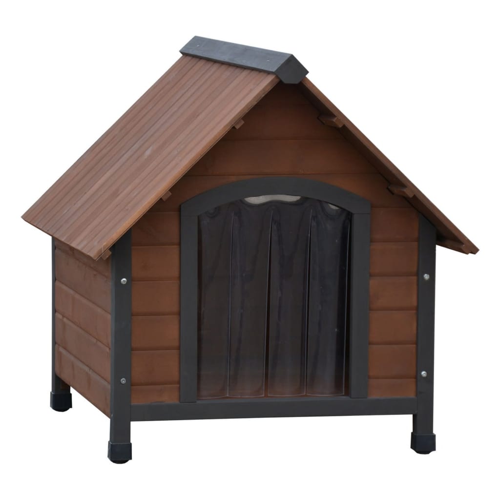 @Pet Cușcă de câine cu clapete de plastic Rustique maro 102x82x87 cm