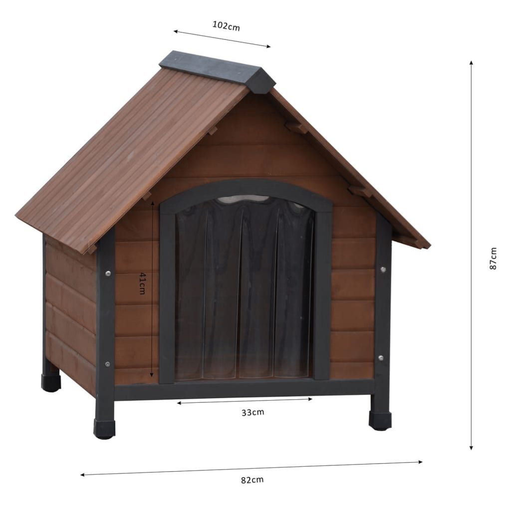 @Pet Cușcă de câine cu clapete de plastic Rustique maro 102x82x87 cm